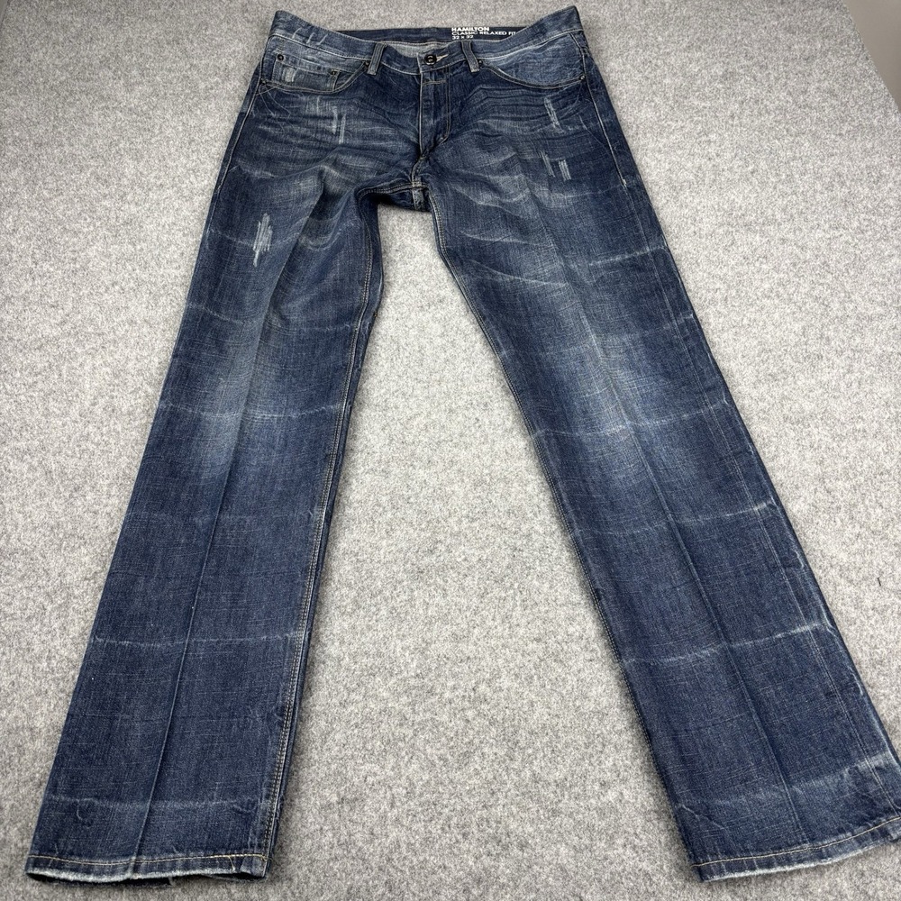 Sean John Jeans Mens 32x32 (FITS 36x34) Classic Relaxed Hamilton Dark Wash Urban